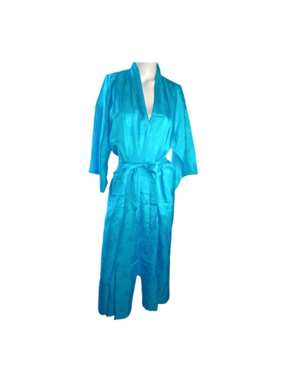 Vintage Golden Bee Satin Dressing Gown‎ S /M